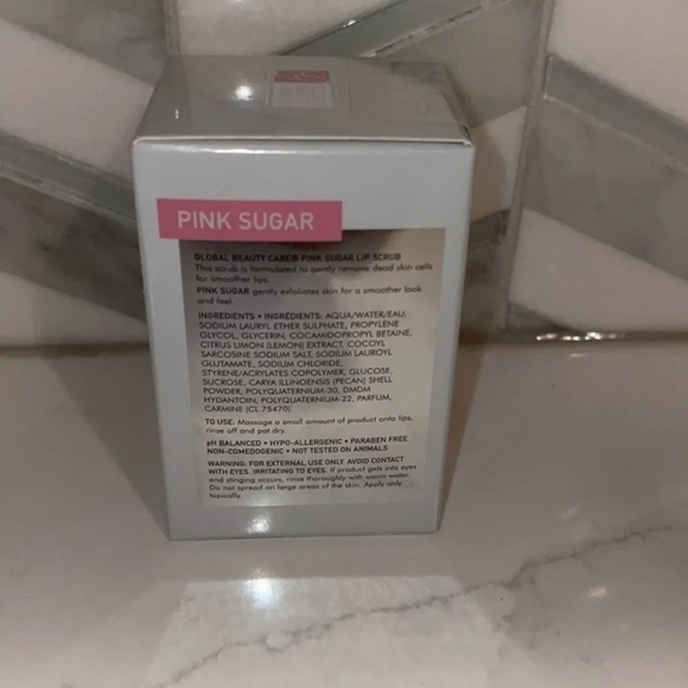 Global Beauty Care Lip Scrub Exfoliator Pink‎ Sugar Full Size NIB